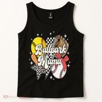 Softball Baseball Mama Game Day Ballpark Mama Mothers Day Tank Top thumb 2