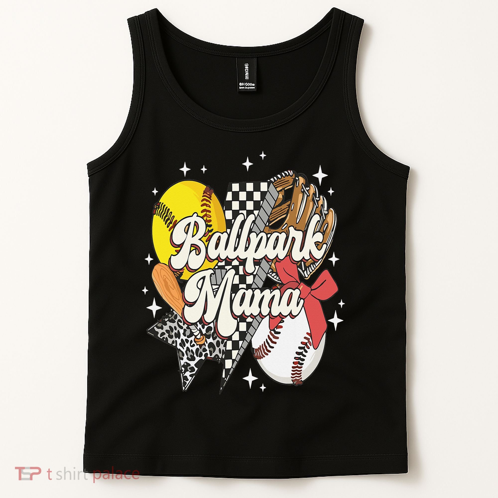 Softball Baseball Mama Game Day Ballpark Mama Mothers Day Tank Top