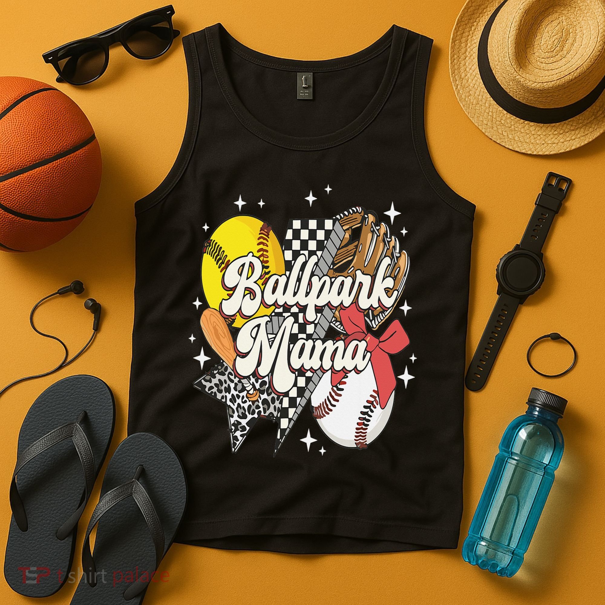 Softball Baseball Mama Game Day Ballpark Mama Mothers Day Tank Top