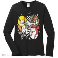 Softball Baseball Mama Game Day Ballpark Mama Mothers Day Women's Long Sleeve Shirt thumb 0