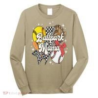 Softball Baseball Mama Game Day Ballpark Mama Mothers Day Long Sleeve Shirt thumb 0