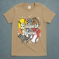 Softball Baseball Mama Game Day Ballpark Mama Mothers Day T-Shirt thumb 5