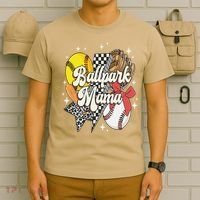 Softball Baseball Mama Game Day Ballpark Mama Mothers Day T-Shirt thumb 6