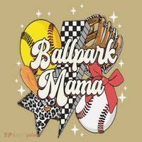 Softball Baseball Mama Game Day Ballpark Mama Mothers Day Polo thumb 2
