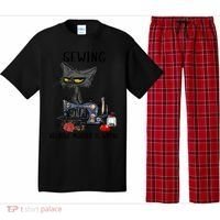 Sewing Because Murder Is Wrong Funny Cat Pajama Set thumb 0