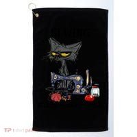 Sewing Because Murder Is Wrong Funny Cat Golf Towel thumb 0