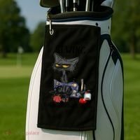 Sewing Because Murder Is Wrong Funny Cat Golf Towel thumb 2