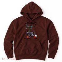 Sewing Because Murder Is Wrong Funny Cat Hoodie thumb 0