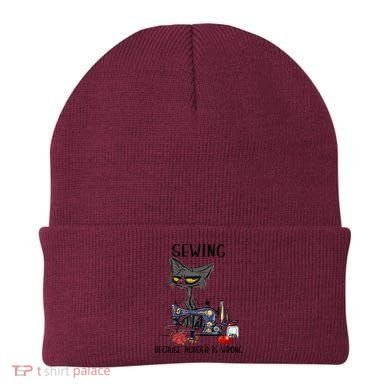 Sewing Because Murder Is Wrong Funny Cat Beanie