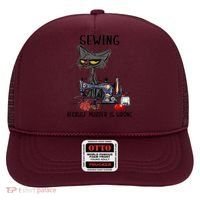 Sewing Because Murder Is Wrong Funny Cat Hat thumb 0