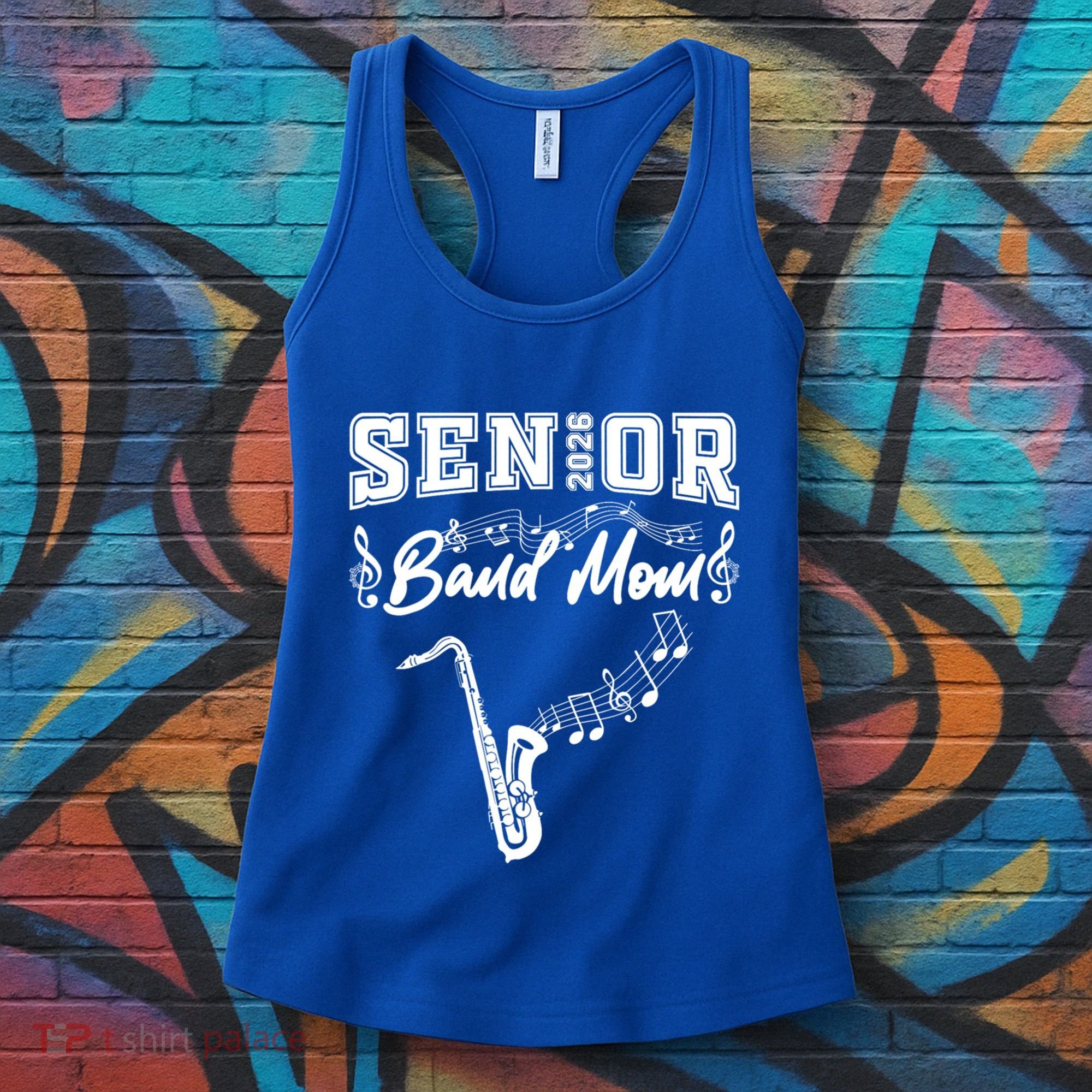 Senior Band Mom 2026 Saxophone Marching Band Class Of 2026 Gift Women's Tank Top