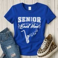 Senior Band Mom 2026 Saxophone Marching Band Class Of 2026 Gift Women's T-Shirt thumb 3