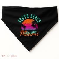 South Beach Miami Retro Florida Usa Souvenir USA-Made Doggie Bandana thumb 0