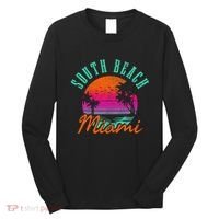 South Beach Miami Retro Florida Usa Souvenir Long Sleeve Shirt thumb 0