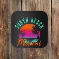 South Beach Miami Retro Florida Usa Souvenir Coaster thumb 0