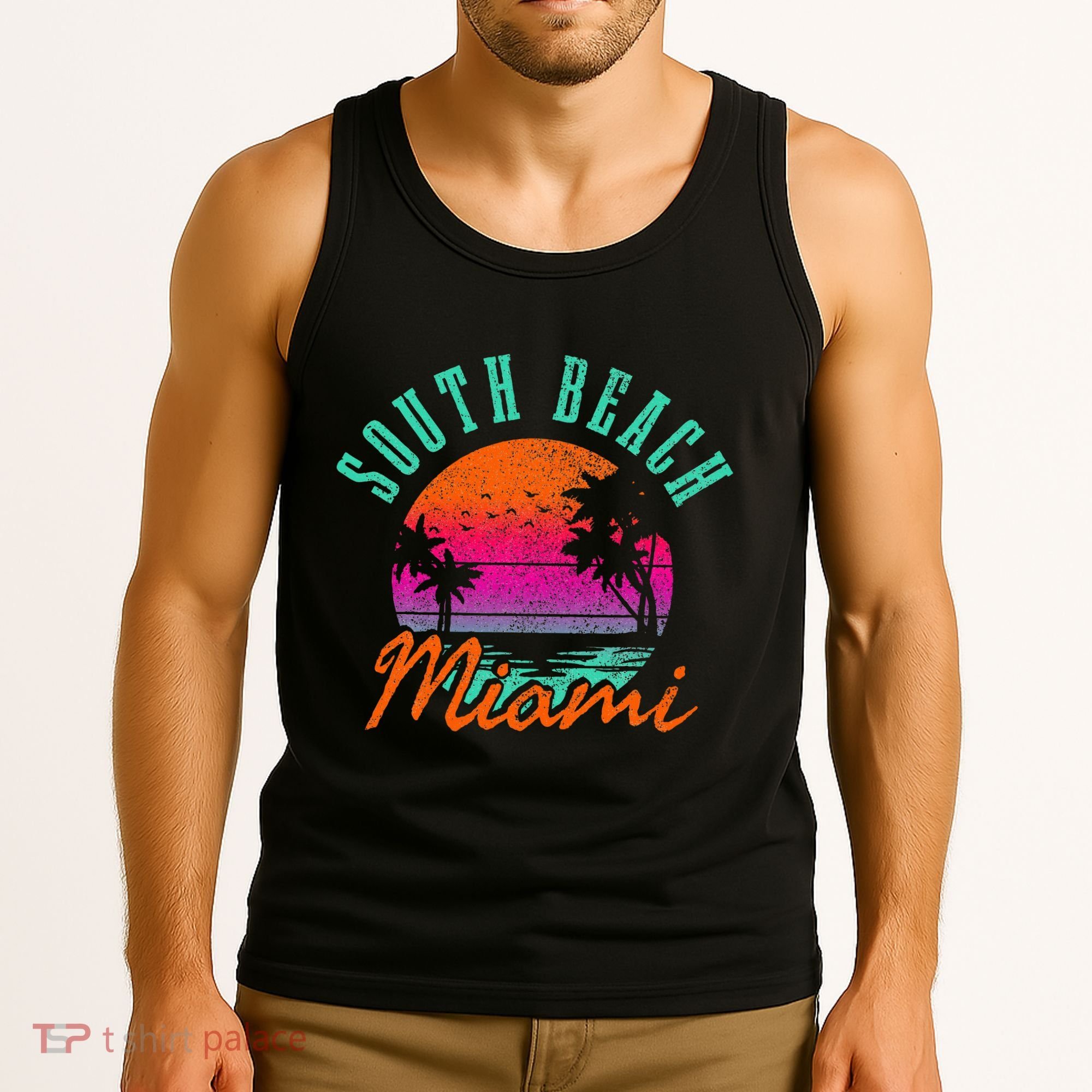 South Beach Miami Retro Florida Usa Souvenir Tank Top