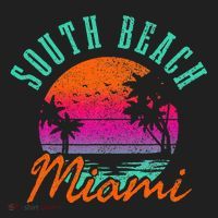 South Beach Miami Retro Florida Usa Souvenir Golf Towel thumb 3