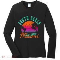 South Beach Miami Retro Florida Usa Souvenir Women's Long Sleeve Shirt thumb 0