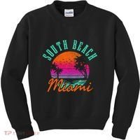 South Beach Miami Retro Florida Usa Souvenir Kids Sweatshirt thumb 0