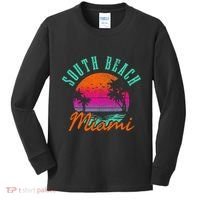 South Beach Miami Retro Florida Usa Souvenir Kids Long Sleeve Shirt thumb 0