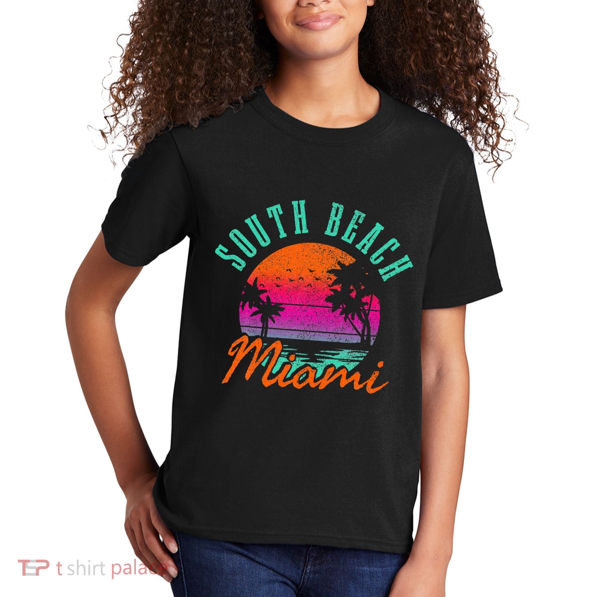 South Beach Miami Retro Florida Usa Souvenir Kids T-Shirt