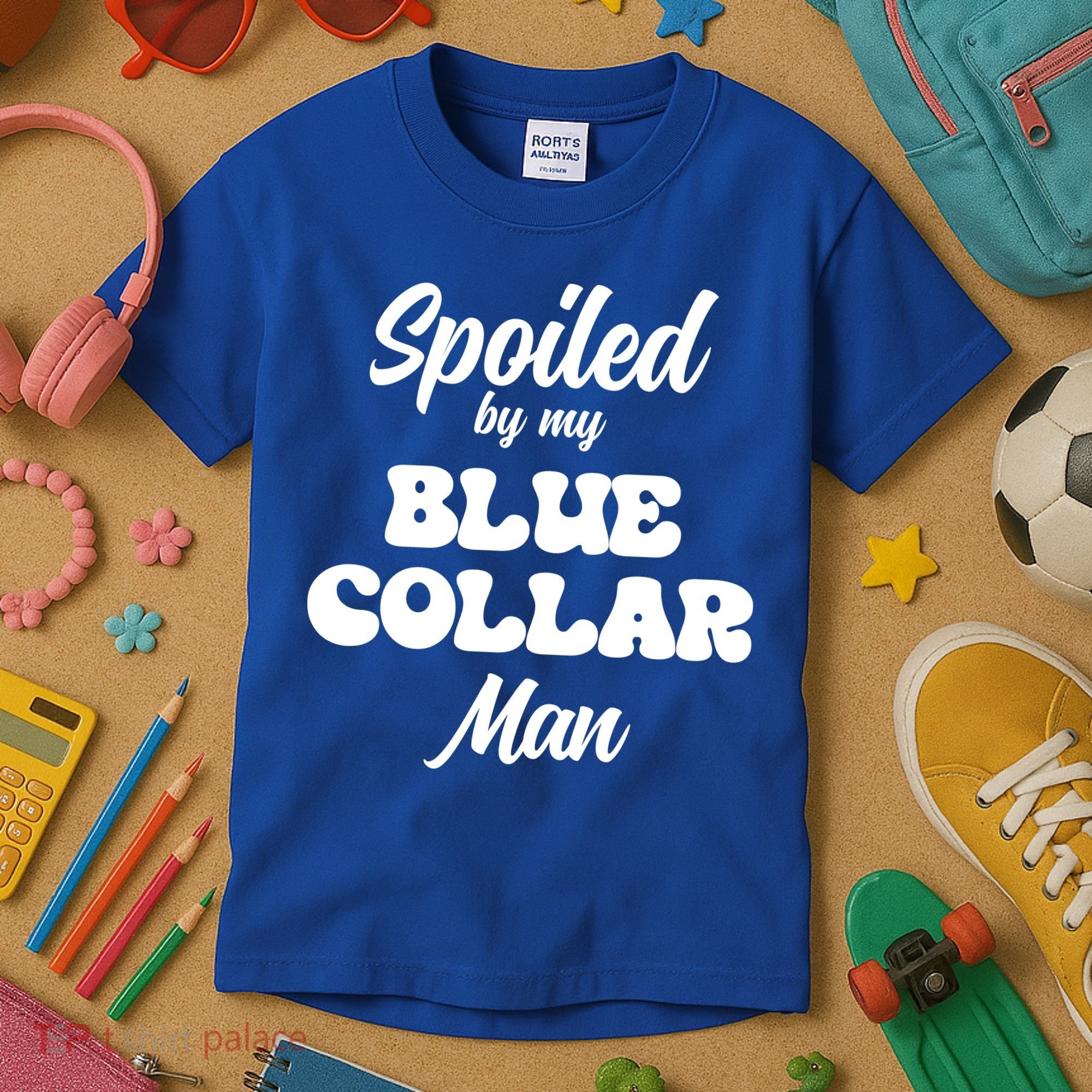 Spoiled By My Blue Collar Man Kids T-Shirt