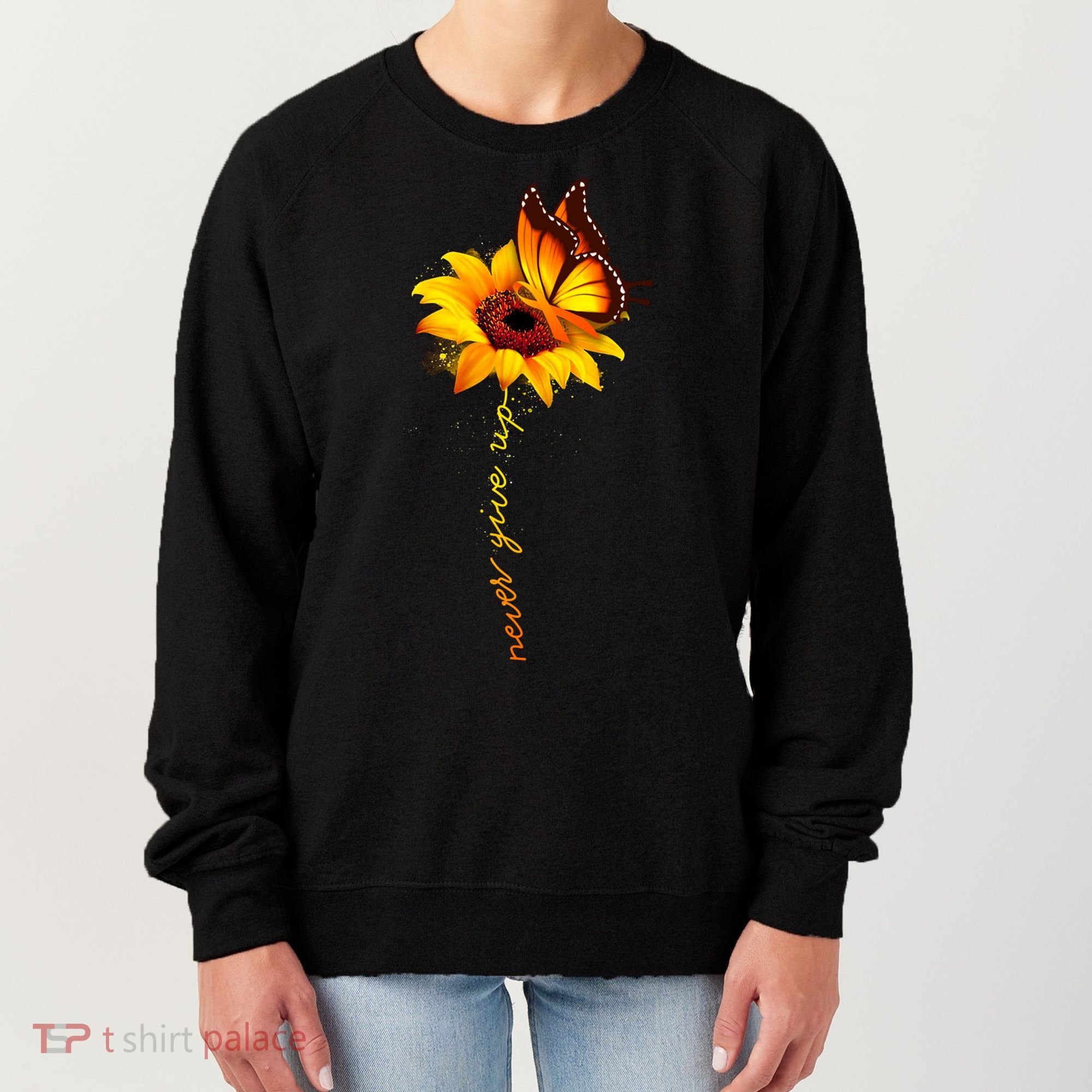 Sunflower Butterfly Multiple Sclerosis Awareness Ms Warrior Gift Women's Sweatshirt