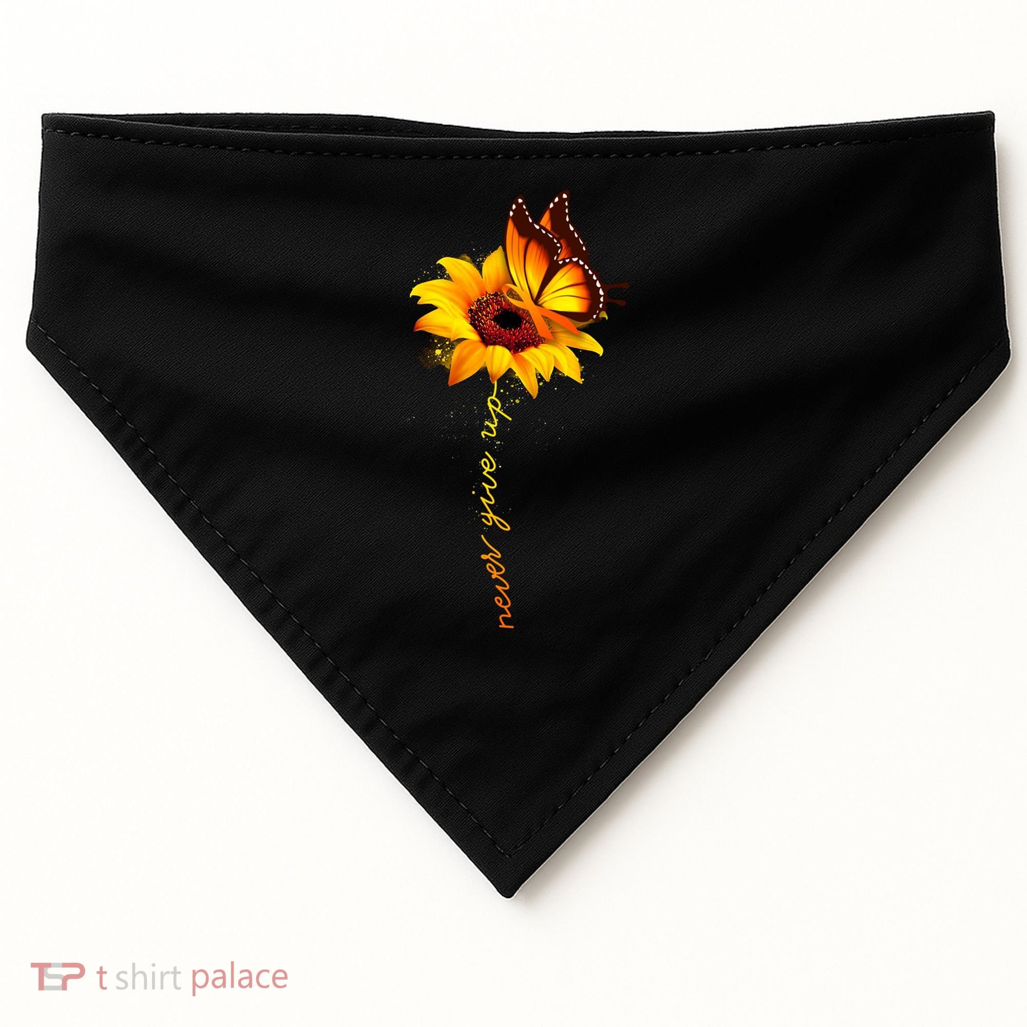 Sunflower Butterfly Multiple Sclerosis Awareness Ms Warrior Gift USA-Made Doggie Bandana