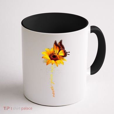 Sunflower Butterfly Multiple Sclerosis Awareness Ms Warrior Gift Coffee Mug back