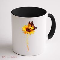 Sunflower Butterfly Multiple Sclerosis Awareness Ms Warrior Gift Coffee Mug thumb 1
