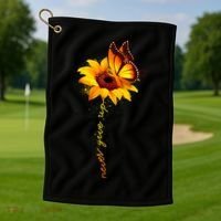 Sunflower Butterfly Multiple Sclerosis Awareness Ms Warrior Gift Golf Towel thumb 1