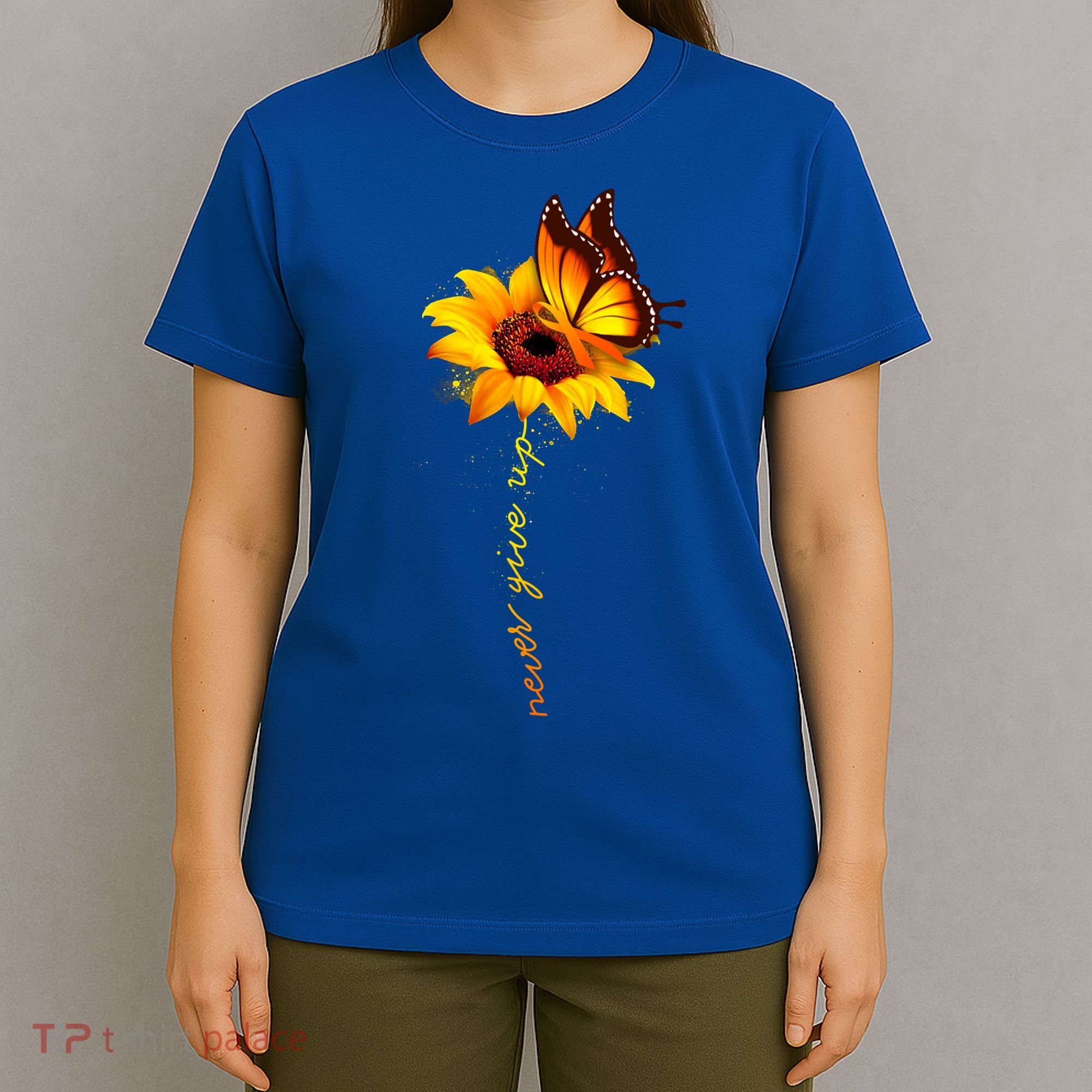 Sunflower Butterfly Multiple Sclerosis Awareness Ms Warrior Gift T-Shirt
