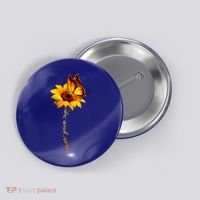 Sunflower Butterfly Multiple Sclerosis Awareness Ms Warrior Gift Button thumb 0