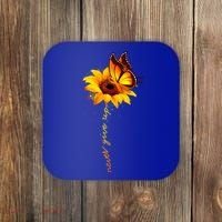 Sunflower Butterfly Multiple Sclerosis Awareness Ms Warrior Gift Coaster thumb 0