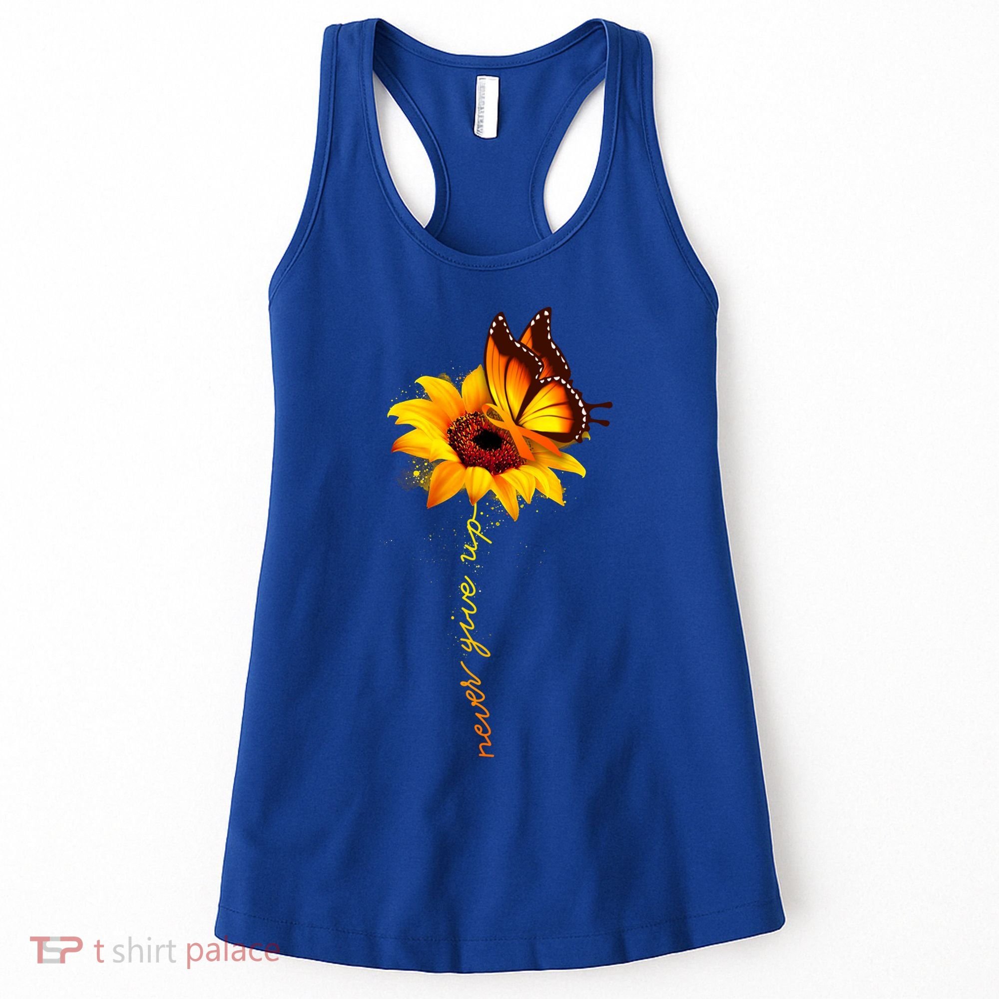 Sunflower Butterfly Multiple Sclerosis Awareness Ms Warrior Gift Women's Tank Top