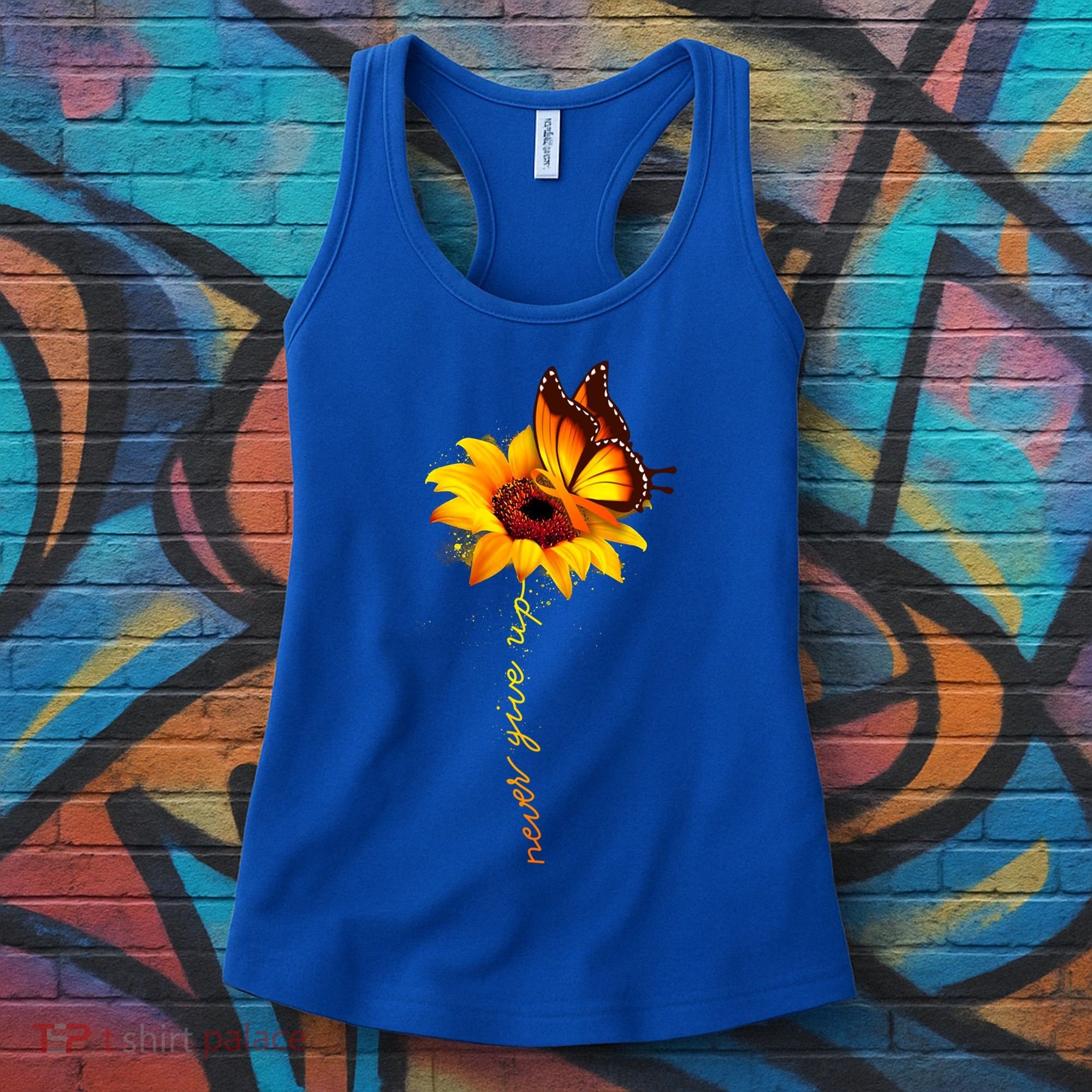 Sunflower Butterfly Multiple Sclerosis Awareness Ms Warrior Gift Women's Tank Top