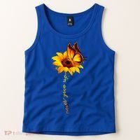 Sunflower Butterfly Multiple Sclerosis Awareness Ms Warrior Gift Tank Top thumb 2