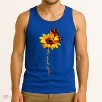 Sunflower Butterfly Multiple Sclerosis Awareness Ms Warrior Gift Tank Top thumb 3