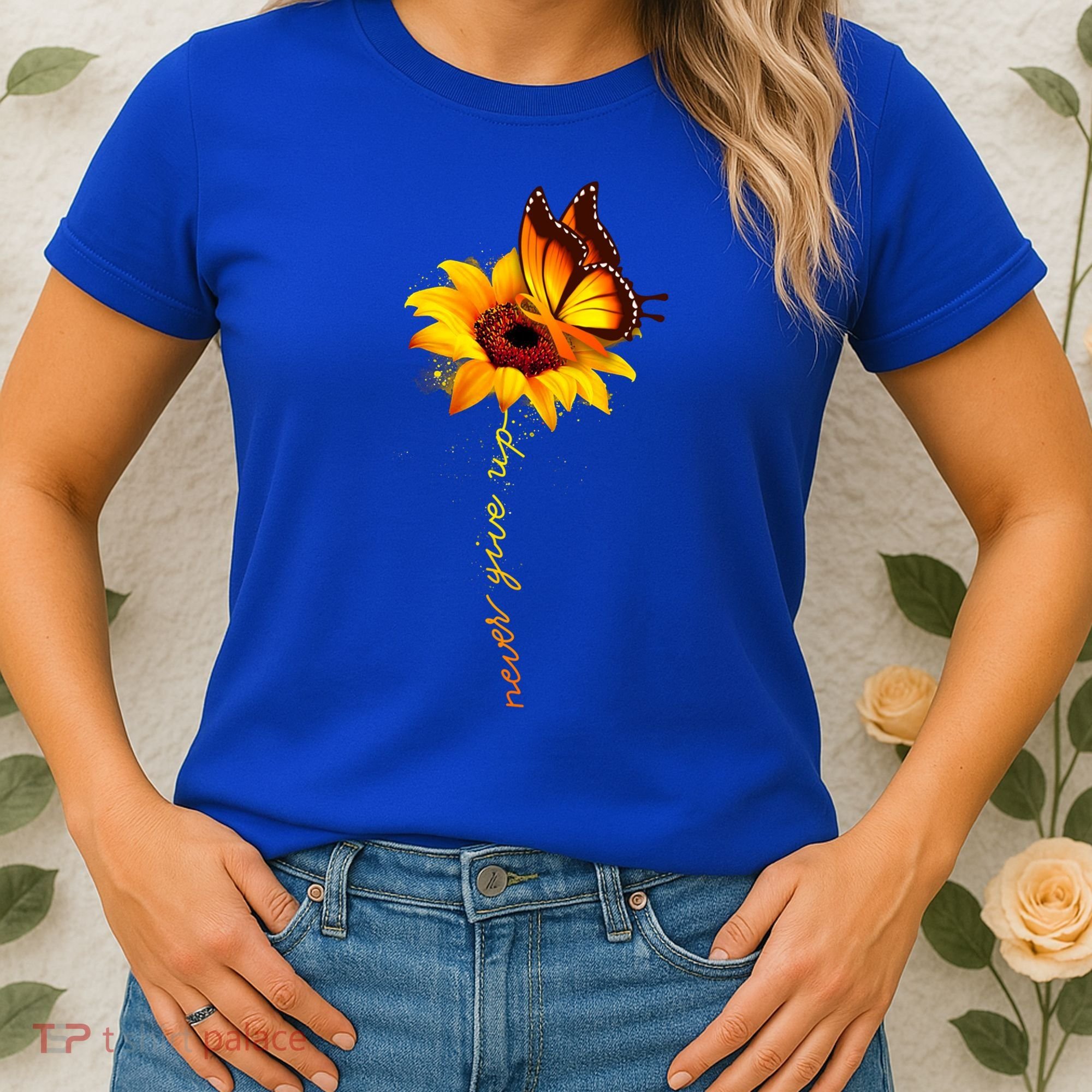 Sunflower Butterfly Multiple Sclerosis Awareness Ms Warrior Gift Women's T-Shirt
