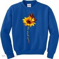 Sunflower Butterfly Multiple Sclerosis Awareness Ms Warrior Gift Kids Sweatshirt thumb 0