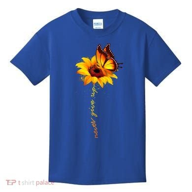 Sunflower Butterfly Multiple Sclerosis Awareness Ms Warrior Gift Kids T-Shirt