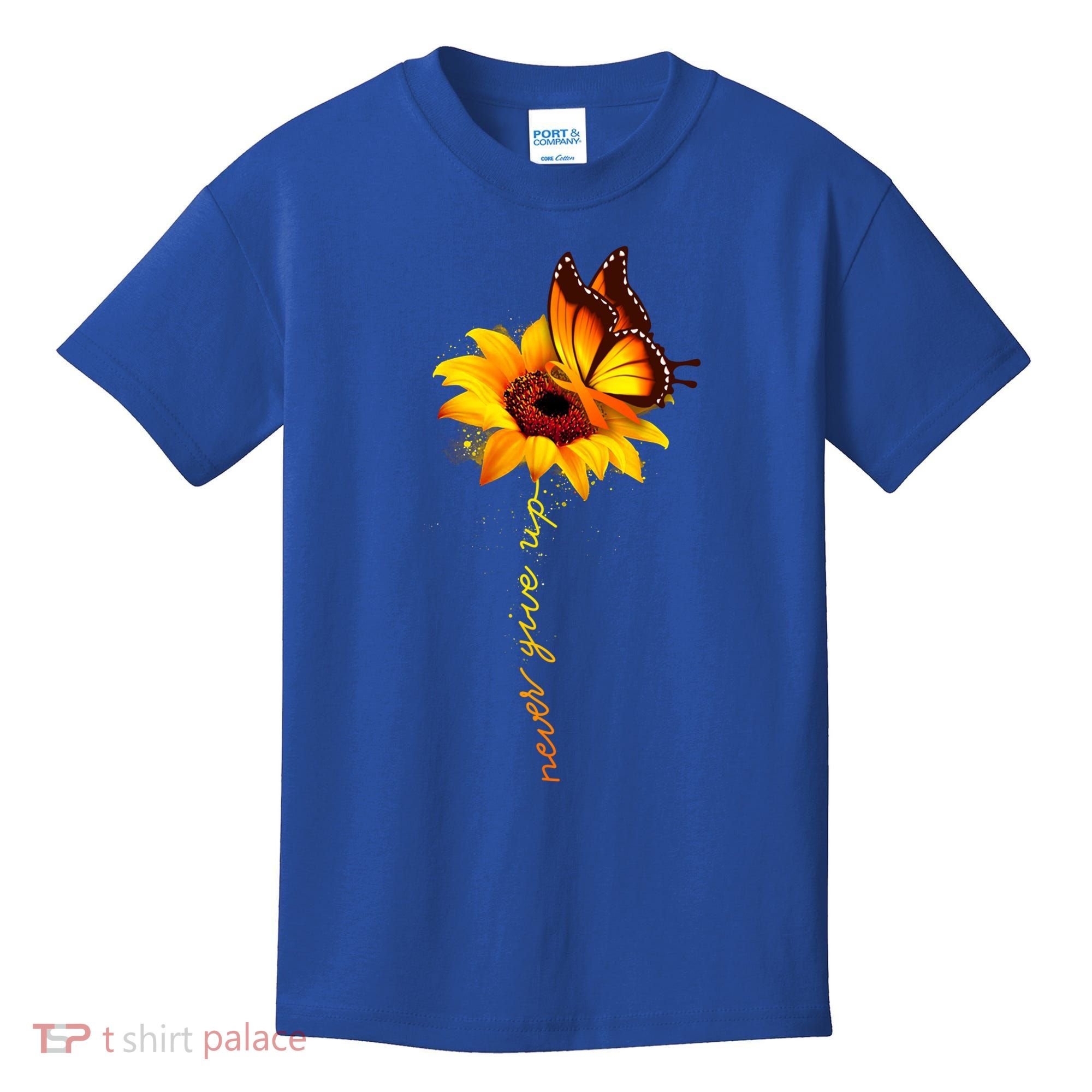 Sunflower Butterfly Multiple Sclerosis Awareness Ms Warrior Gift Kids T-Shirt