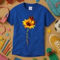 Sunflower Butterfly Multiple Sclerosis Awareness Ms Warrior Gift Kids T-Shirt thumb 3