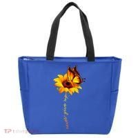 Sunflower Butterfly Multiple Sclerosis Awareness Ms Warrior Gift Tote Bag thumb 0