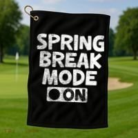 Spring Break Mode On Golf Towel thumb 1