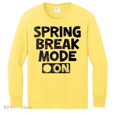 Spring Break Mode On Kids Long Sleeve Shirt
