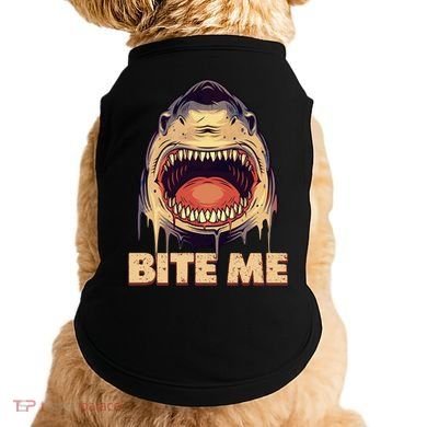 Shark Bite Me Gift Doggie Tank