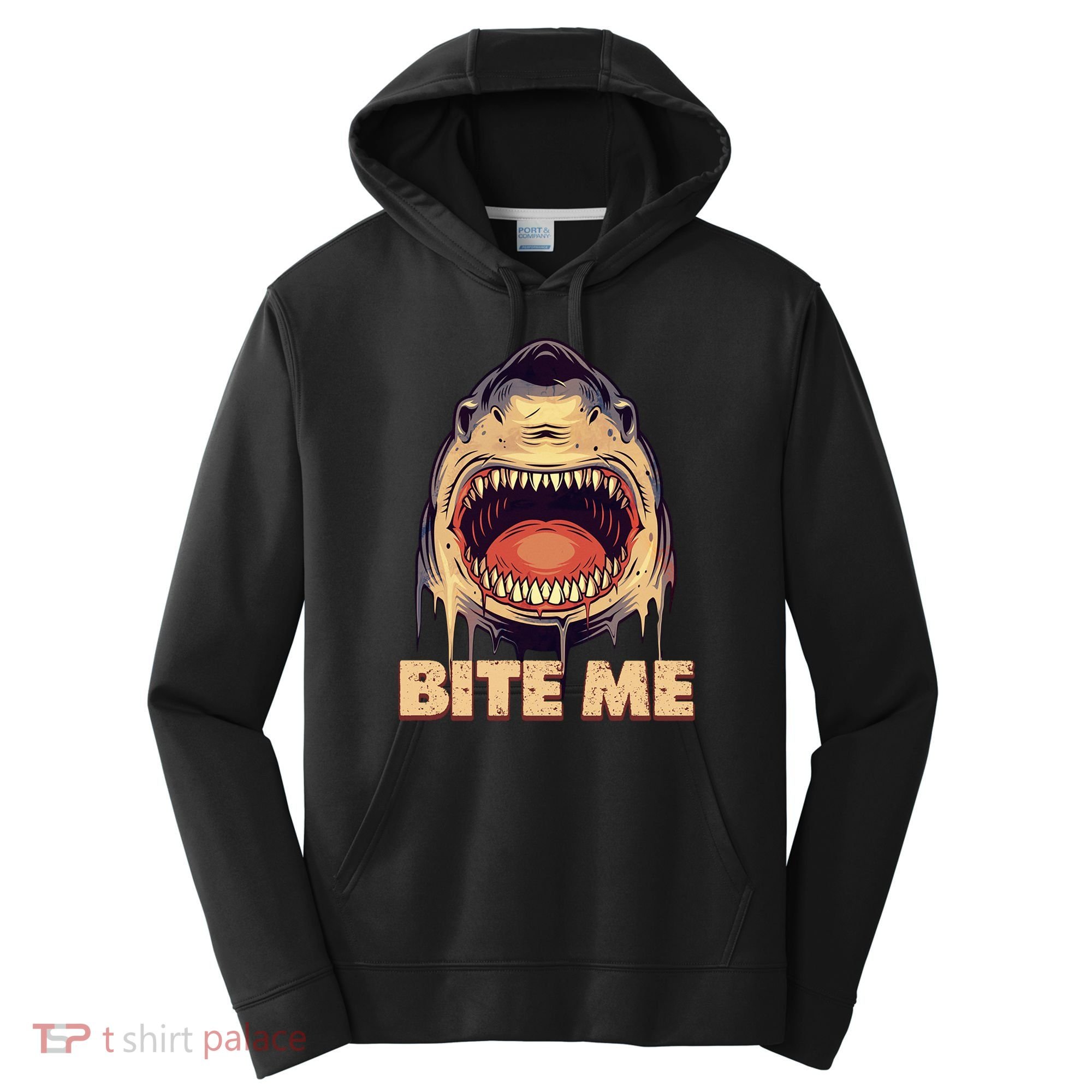 Shark Bite Me Gift Performance Fleece Hoodie