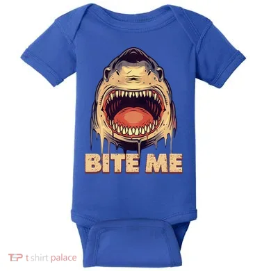 Shark Bite Me Gift Baby Bodysuit
