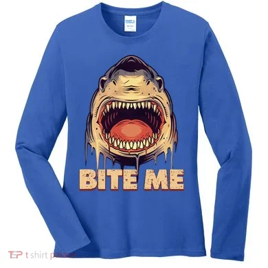 Shark Bite Me Gift Women's Long Sleeve Shirt